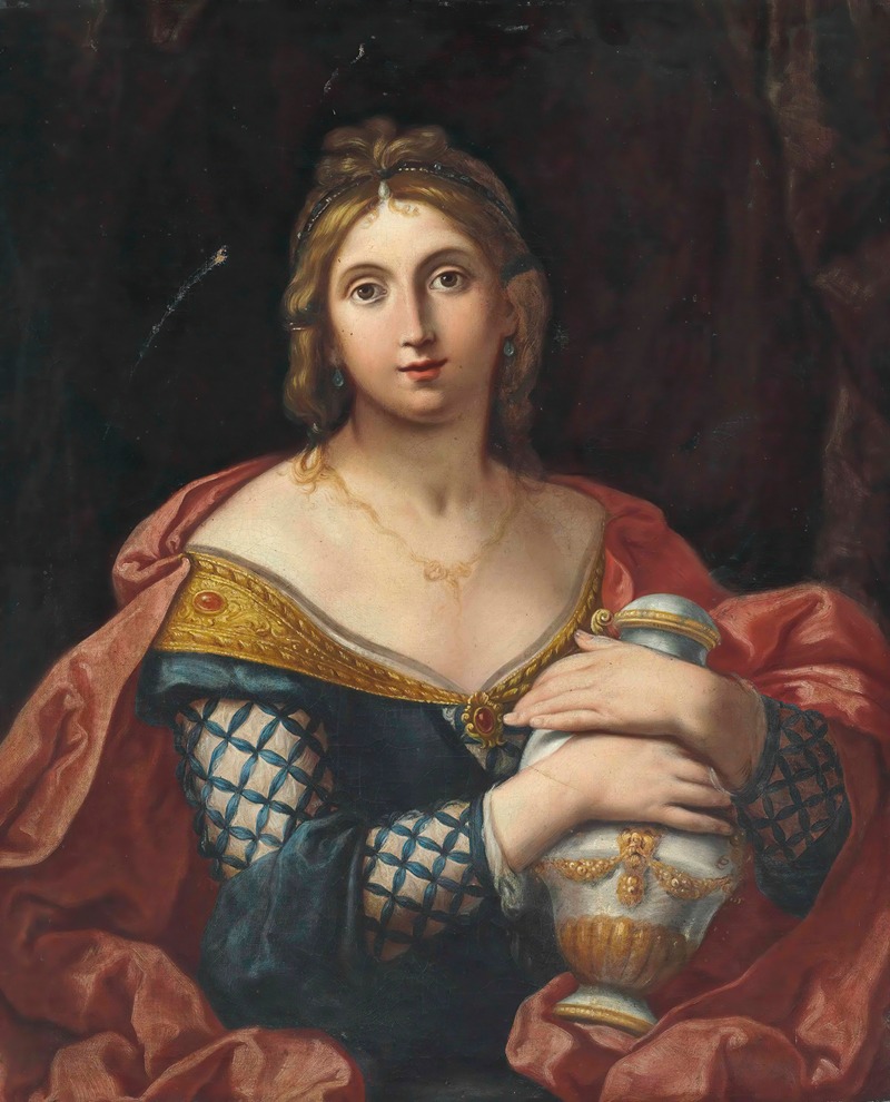 Elisabetta Sirani - Portrait of a lady, half-length, as Pandora or Artemisia