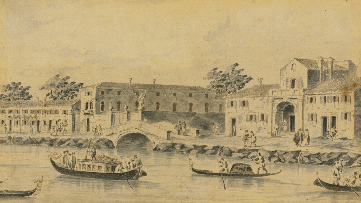 Giacomo Guardi - A View Of The River Brenta, With The Burchiello