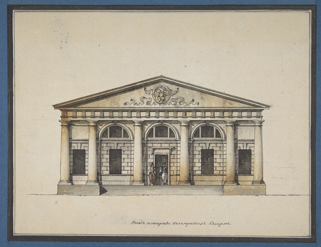 Giacomo Quarenghi - Project for the Riding-School of the Horse Guards in Saint Petersburg – Elevation of the Side Entrance