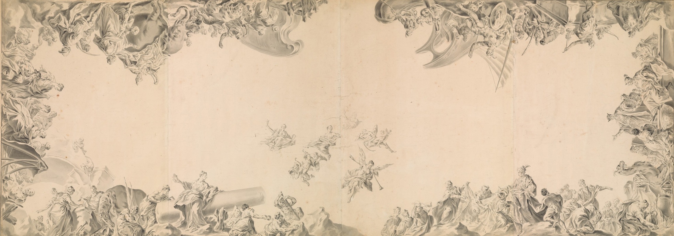 Giovanni Antonio Pellegrini - Design for a Ceiling; Allegories of the Four Continents