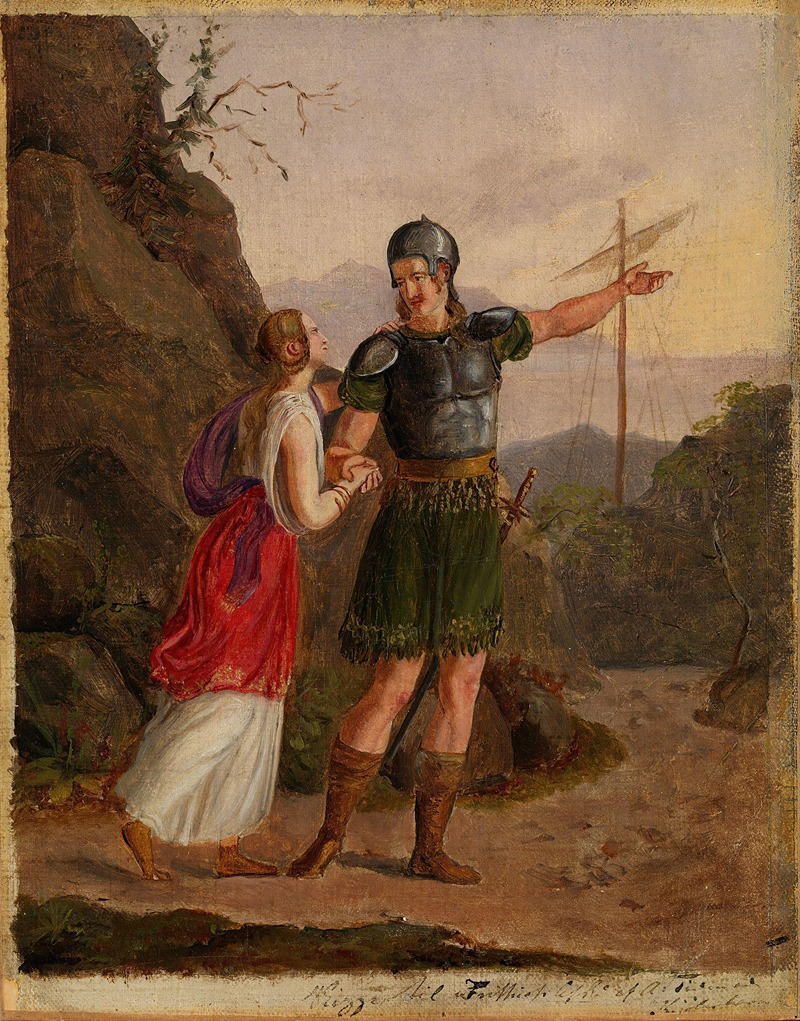 Adolph Tidemand - Sketch for The Departure of Fridtjof
