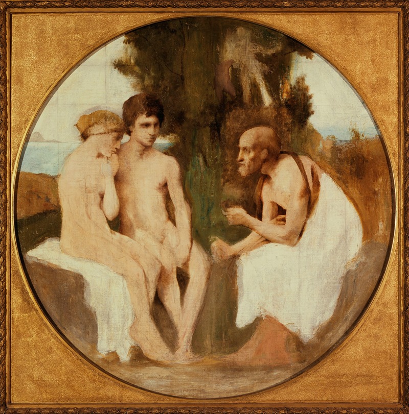 Jules Elie Delaunay - Philétas instruisant Daphnis et Chloé
