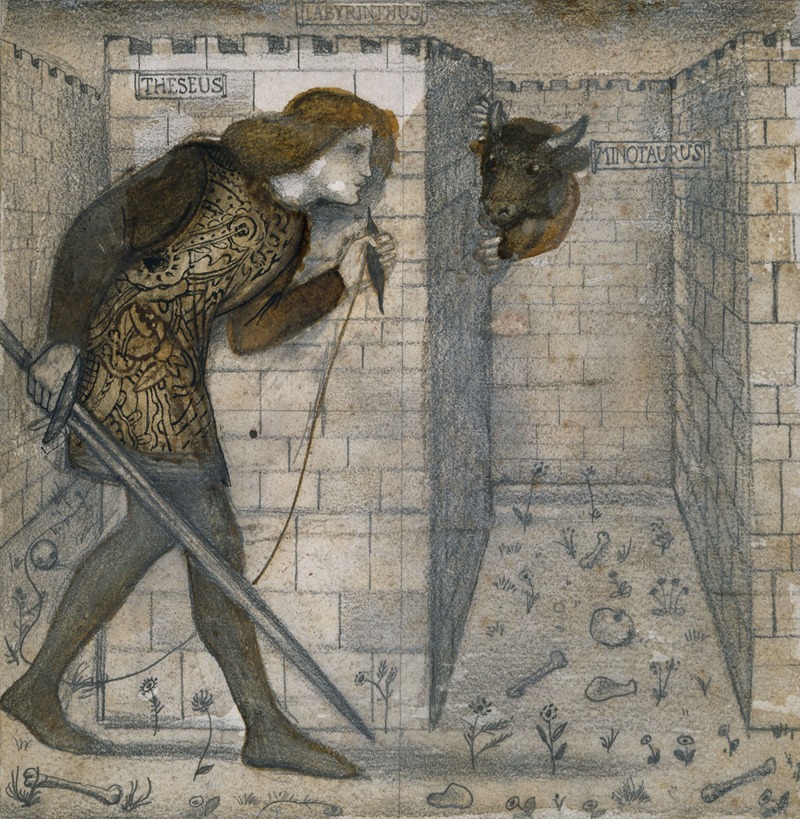 Sir Edward Coley Burne-Jones - Theseus and the Minotaur in the Labyrinth