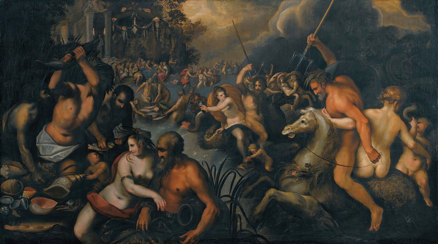 Venetian School - Battle of the sea gods