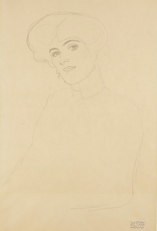 Gustav Klimt - Damenbrustbild Im Dreiviertelprofil Nach Links (Bust Of A Woman In Three-Quarter Profile To The Left)