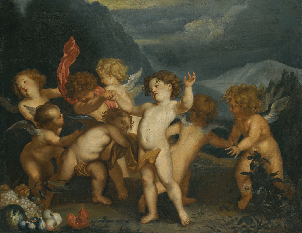 Follower of Anthony van Dyck - Putti In A Landscape