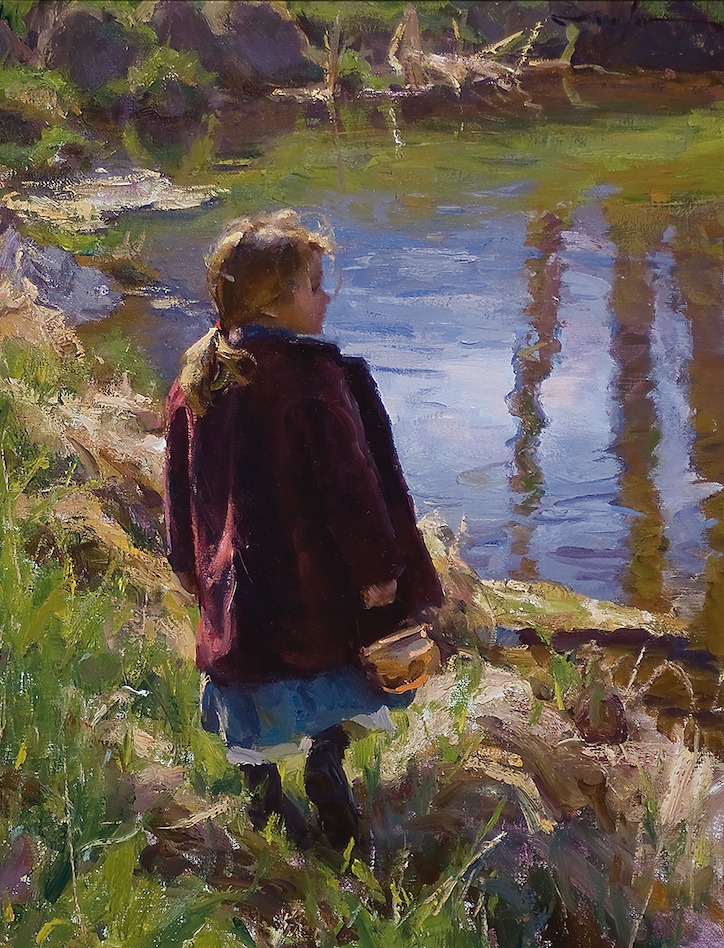 Spring at the Pond by Michael Malm - Artvee