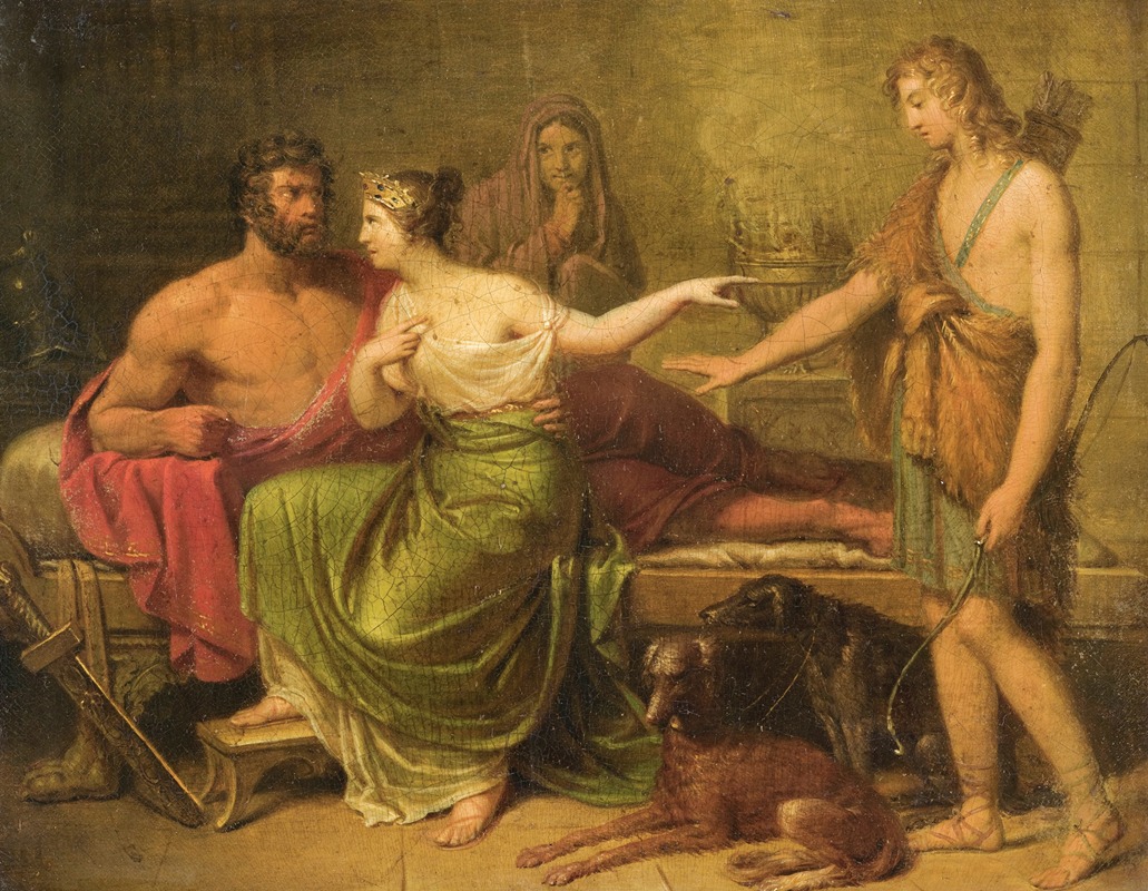 German School - Hippolytus, Phaedra And Theseus