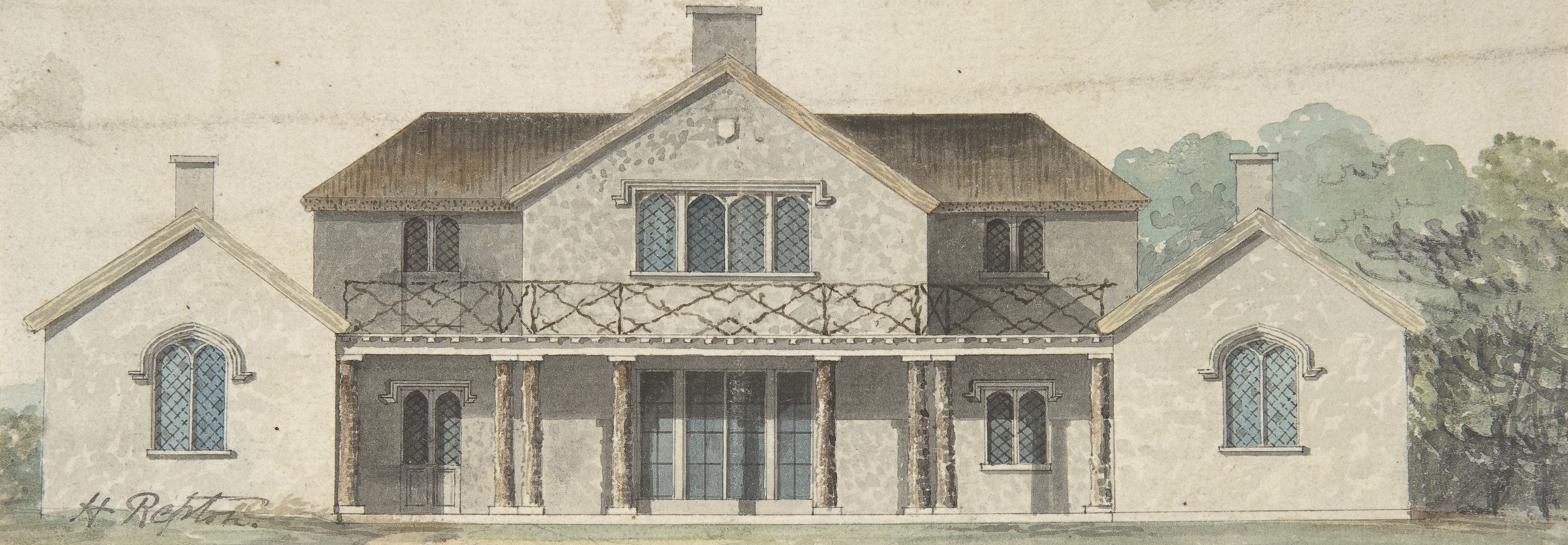 Humphry Repton - Design for a Cottage Ornée in the Tudoresque Style