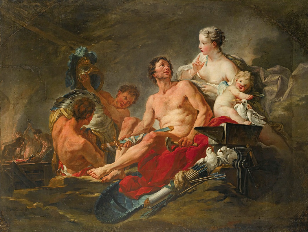 Follower Of François Boucher - Venus In The Forge Of Vulcan