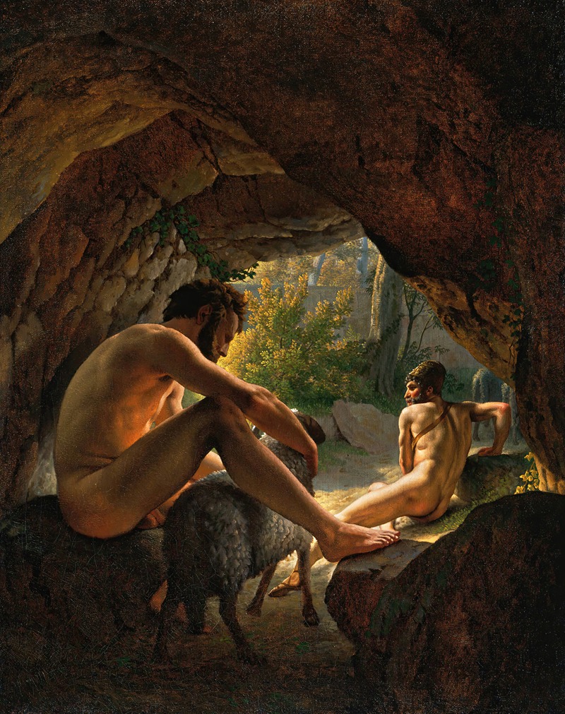 Christoffer Wilhelm Eckersberg - Ulysses Fleeing the Cave of Polyphemus