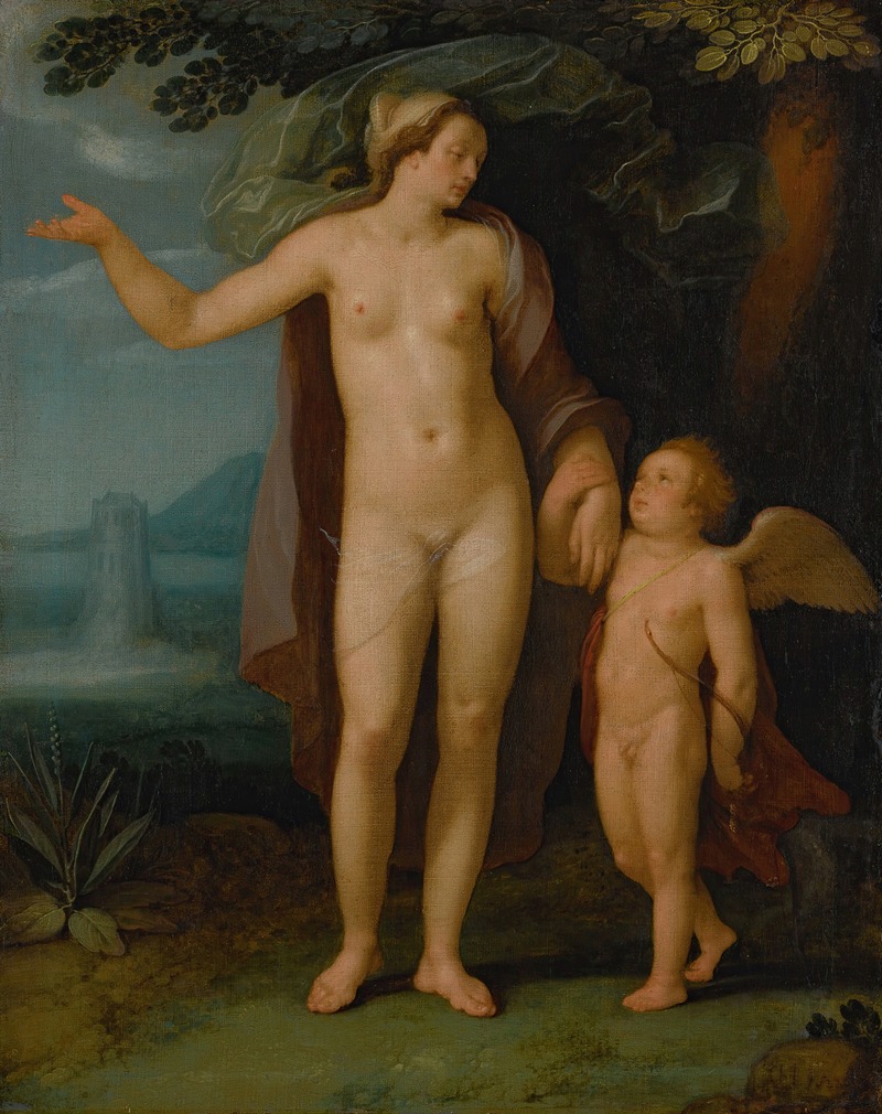 Cornelis Cornelisz Van Haarlem - Venus and Cupid in a landscape