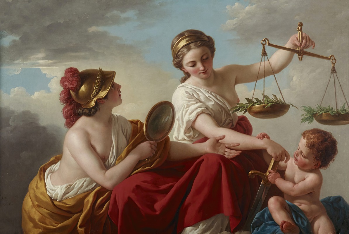 Louis-Jean-François Lagrenée - Justice Disarmed by Innocence and Applauded by Prudence