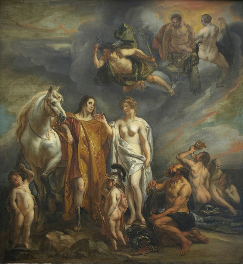 Follower of Jacob Jordaens - Aeneas Aided by the Gods