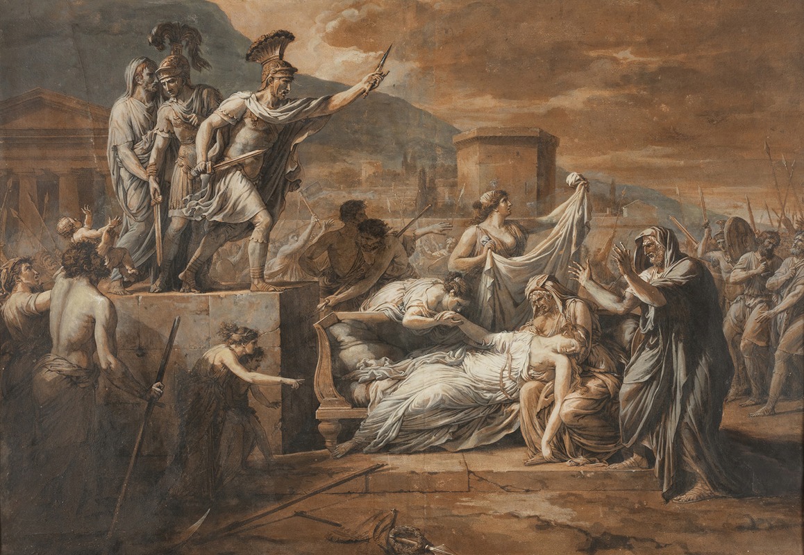 Etienne Barthélemy Garnier - Horatius Slaying his Sister Camilla after the Defeat of the Curiatii