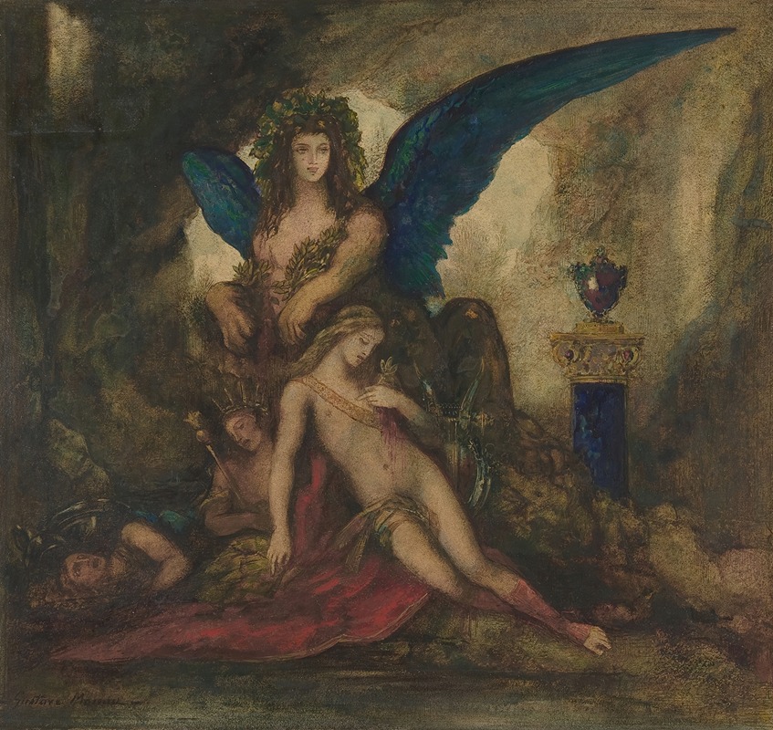 Gustave Moreau - Sphinx in a Grotto (Poet, King and Warrior)