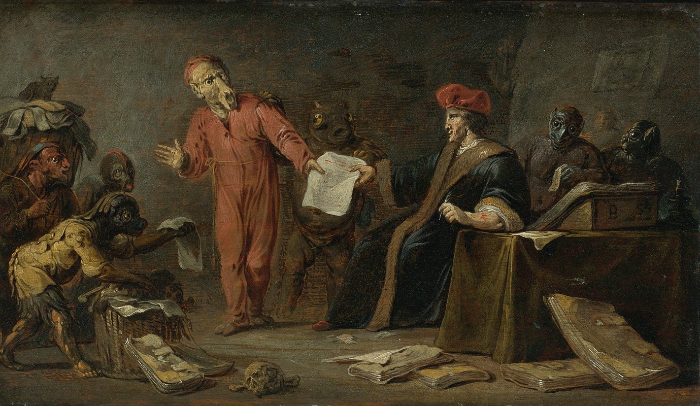 Jan Jansz. Van Buesem - Faust Selling His Soul To Mephistopheles