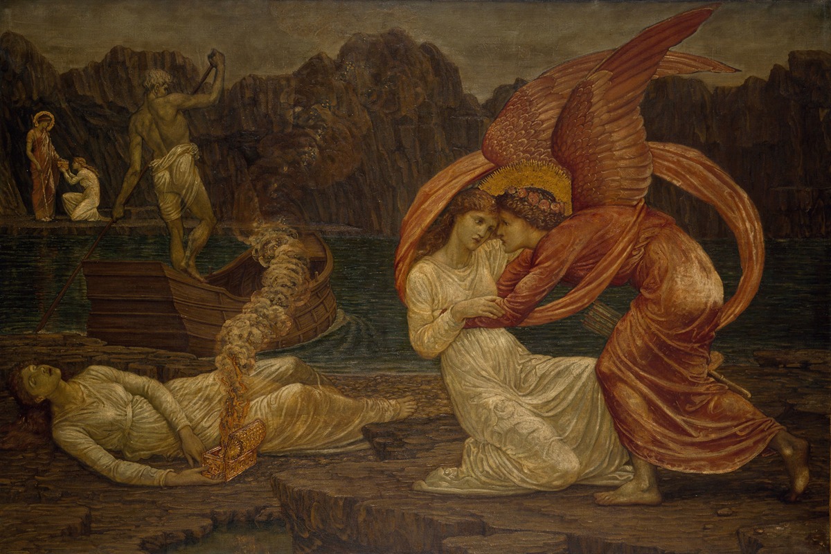 Sir Edward Coley Burne-Jones - Psyche receiving the Casket from Proserpine