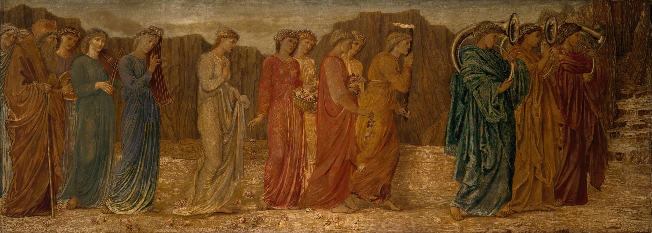 Sir Edward Coley Burne-Jones - The King and other Mourners abandon Psyche to the Monster