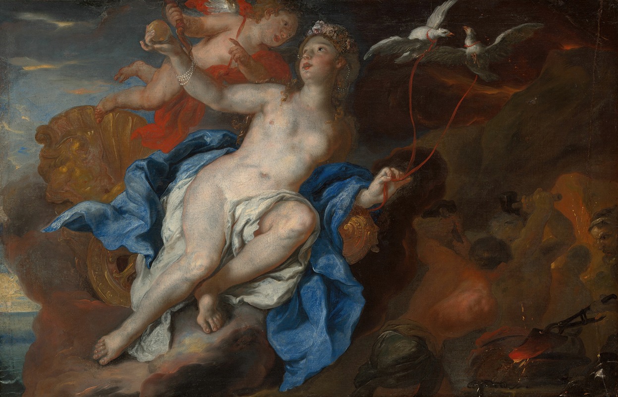 Johann Michael Rottmayr - Venus and Cupid at the Forge of Vulcan