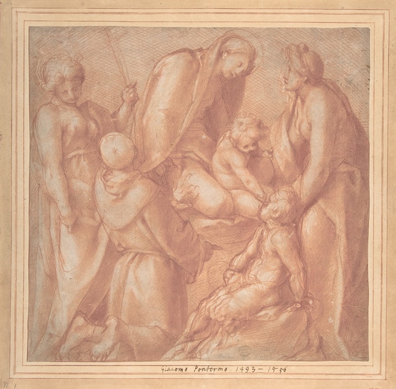 Pontormo (Jacopo Carucci) - Virgin and Child with Saint Elizabeth, the Infant Baptist, Saint Anthony of Padua, and a Female Martyr