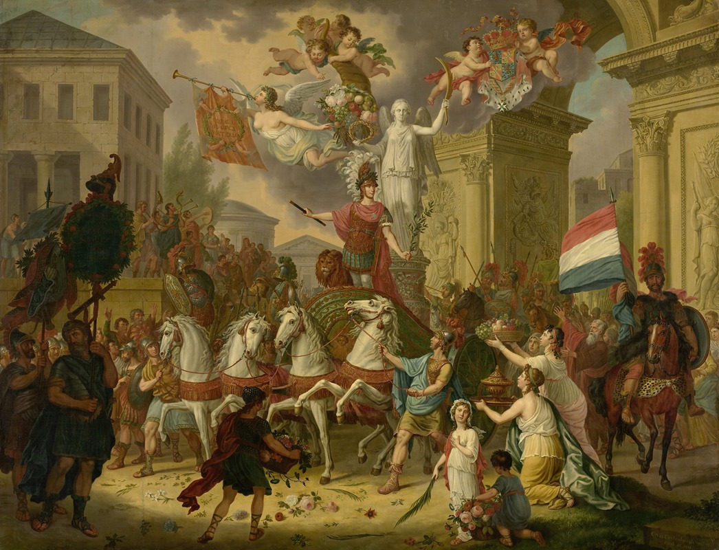 Cornelis Van Cuylenburgh II - Allegory of the Triumphal Procession of the Prince of Orange, the Future King Willem II, as the Hero of Waterloo, 1815