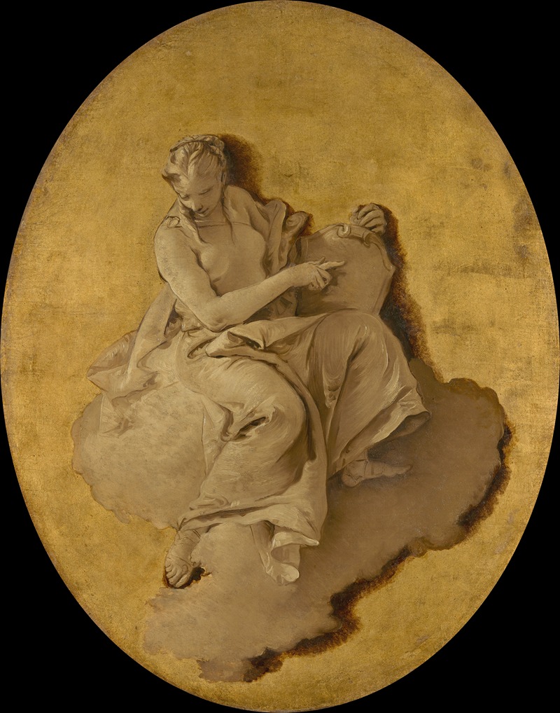 Giovanni Battista Tiepolo - Allegorical Figure of a Woman with a Shield or a Mirror
