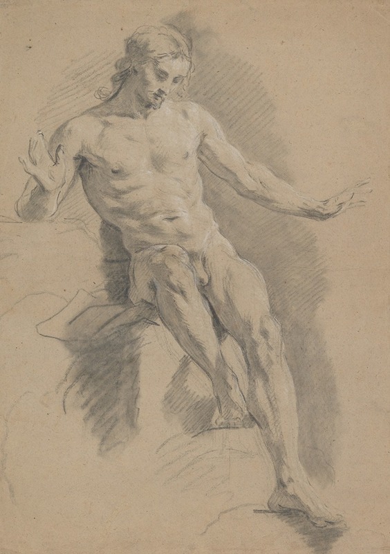 Jean II Restout - Seated Male Nude