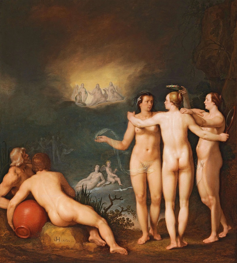 Cornelis Cornelisz Van Haarlem - An allegorical scene featuring the Three Graces Aglaia
