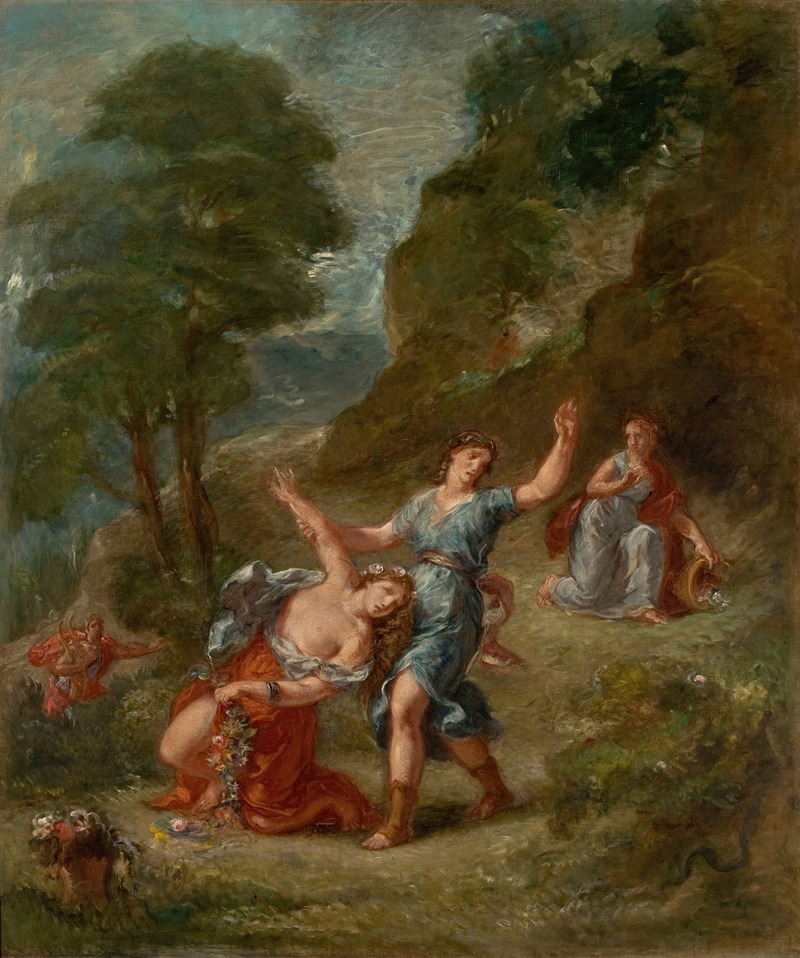 Eugène Delacroix - The Spring – Eurydice bitten by a serpent while picking flowers (Eurydice’s death)