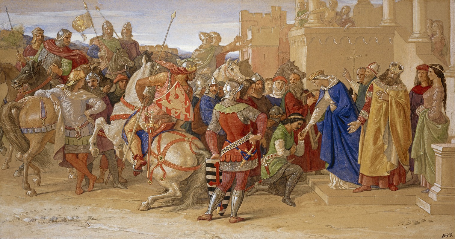 William Dyce - Piety; The Knights of the Round Table about to Depart in Quest of the Holy Grail