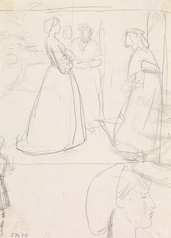 Sir John Everett Millais - Christina Rossetti’s Maude Clare – Figure and Head Studies