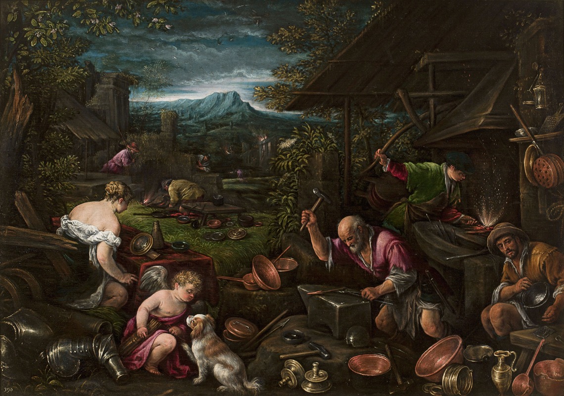 Francesco Bassano the Younger - Forge of Vulcan