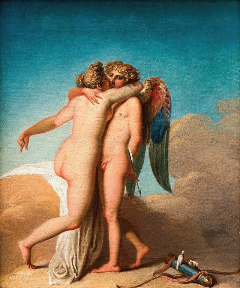 Nicolai Abraham Abildgaard - Cupid and Psyche embrace each other