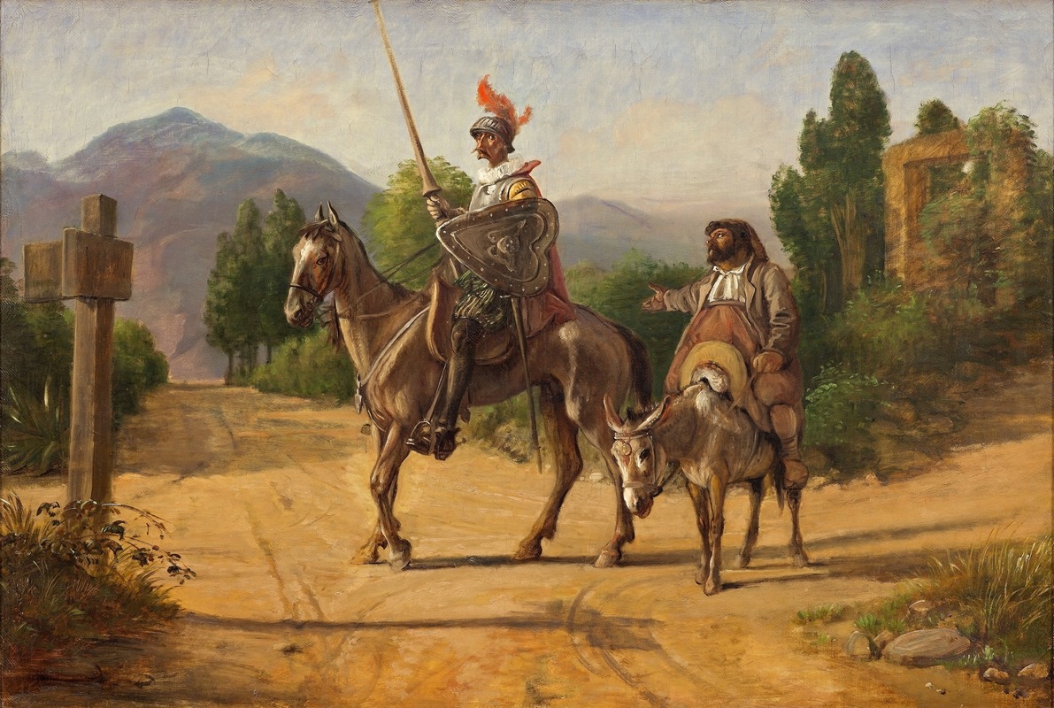 Wilhelm Marstrand - Don Quixote and Sancho Panza at a crossroad