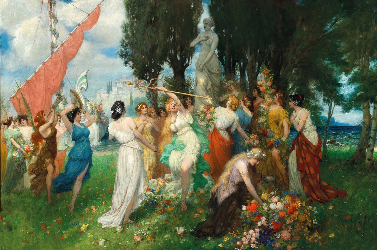 Ferdinand Leeke - The Spring Festival of Flora before the Acropolis