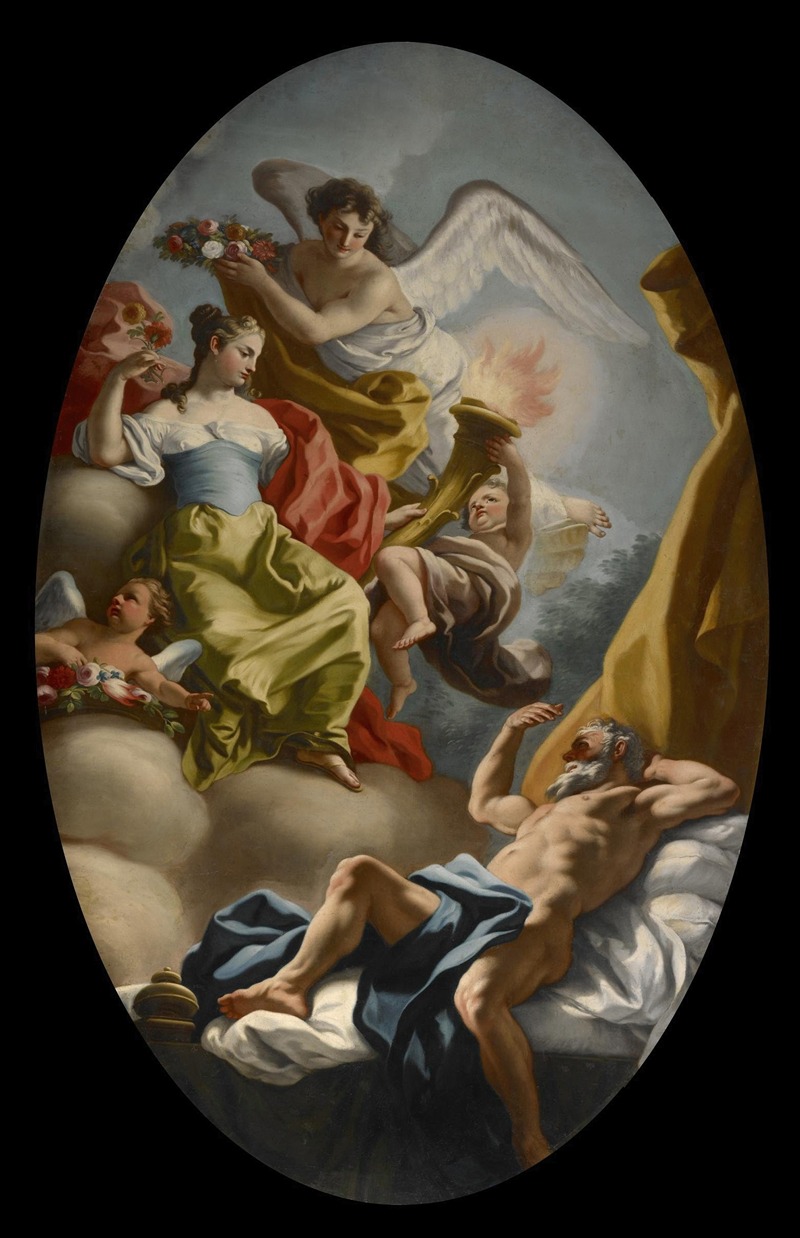 Workshop Of Francesco De Mura - Allegory of Wisdom and Truth