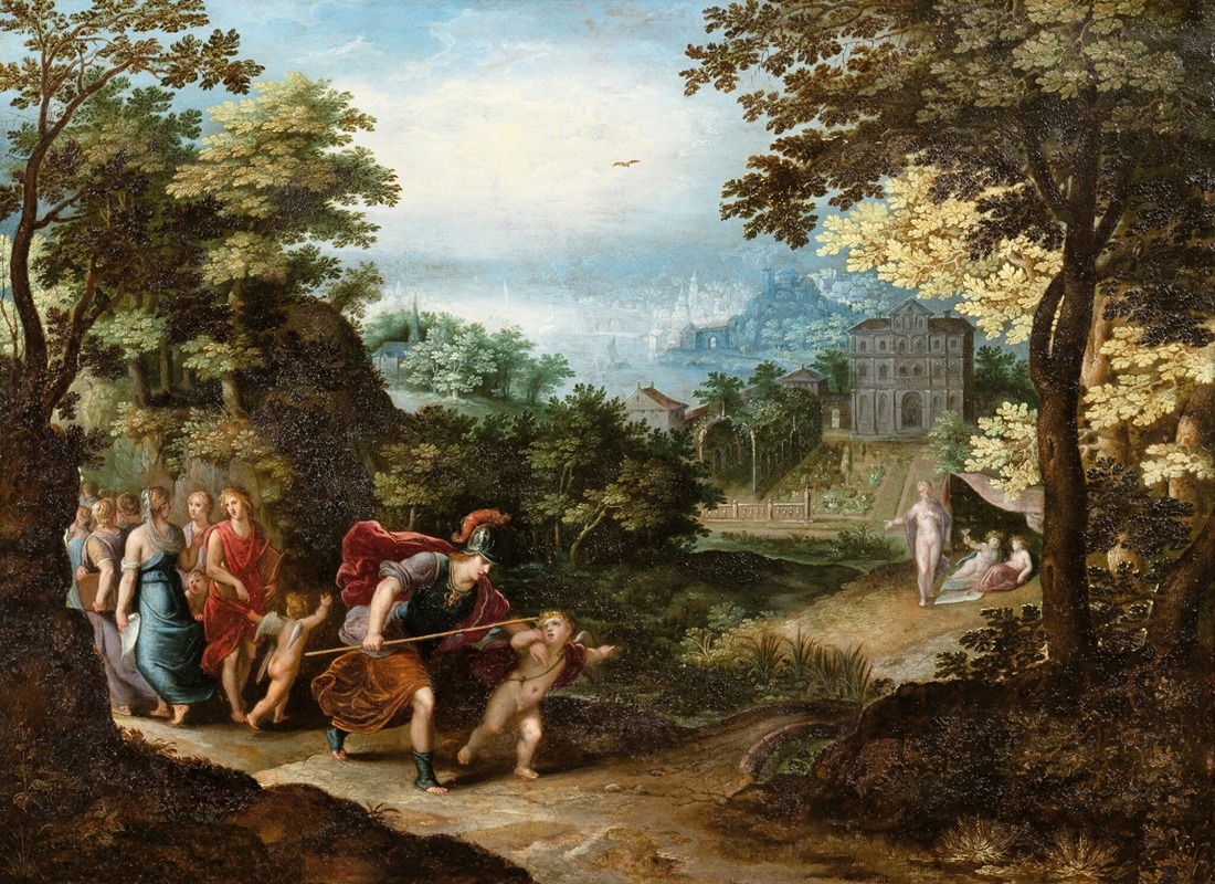 Adriaen van Stalbemt - Apollo and Minerva leaving the Muses for Venus, Ceres and Bacchus