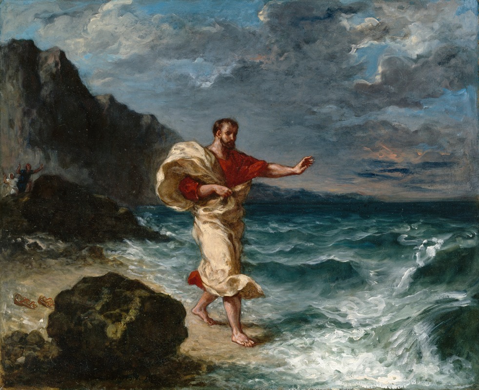 Eugène Delacroix - Demosthenes on the Seashore