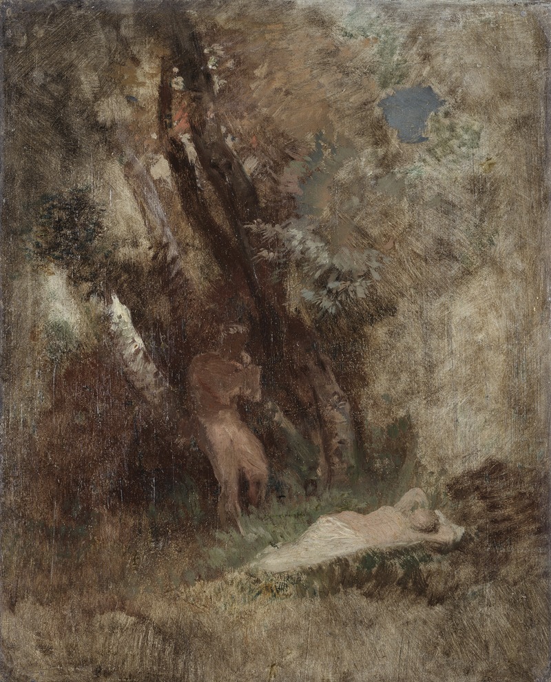 Arnold Böcklin - Faun and Nymph in the Woods