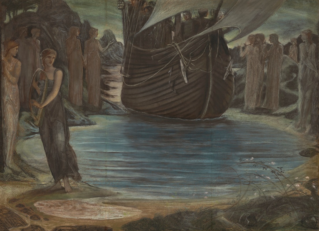 Sir Edward Coley Burne-Jones - The Sirens (Composition Study)
