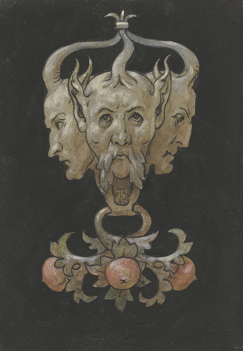 Hans Thoma - Three satyr masks