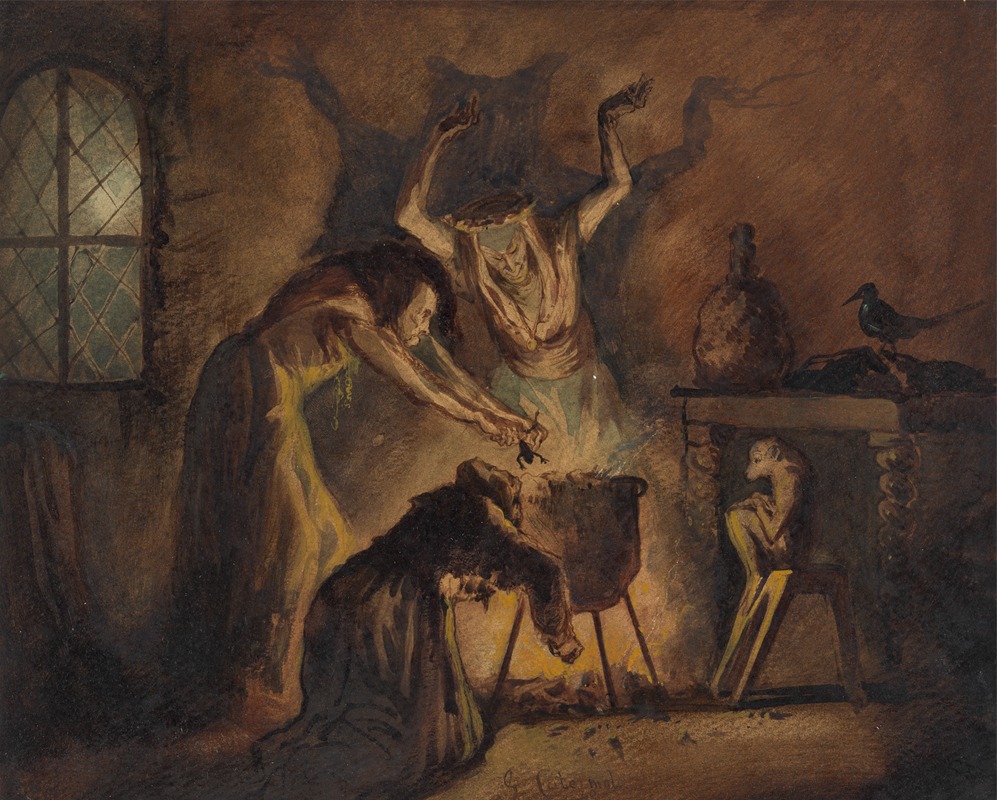 George Cattermole - Scene of Three Witches from Shakespeare’s Macbeth
