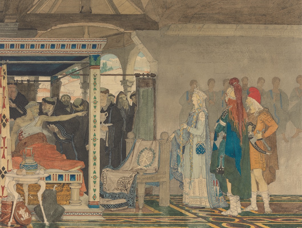 Lawrence Alma-Tadema - Fredegonda at the Deathbed of Praetextatus