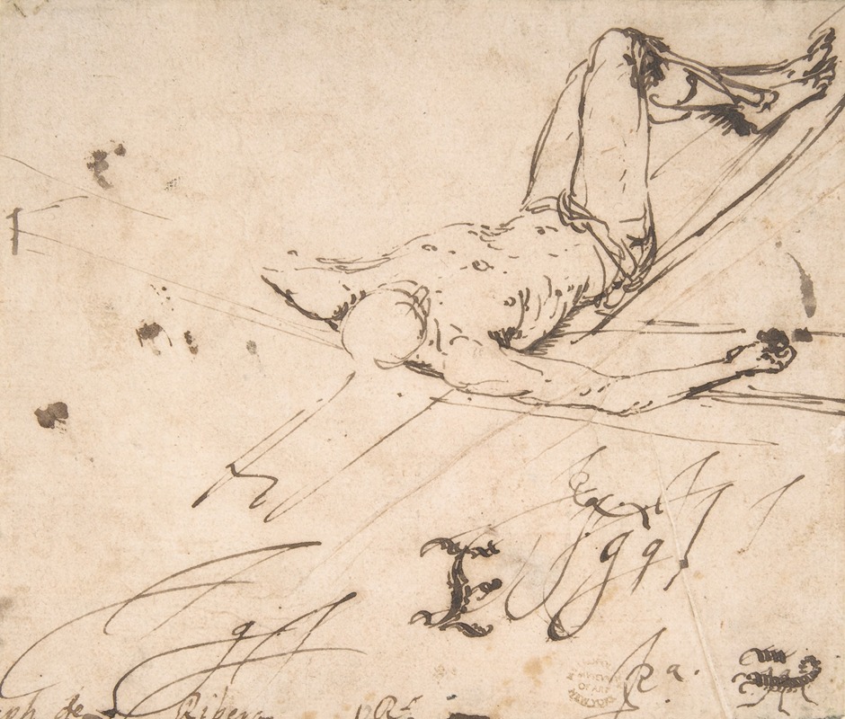 Jusepe de Ribera - Study for a Crucifixion of St. Peter