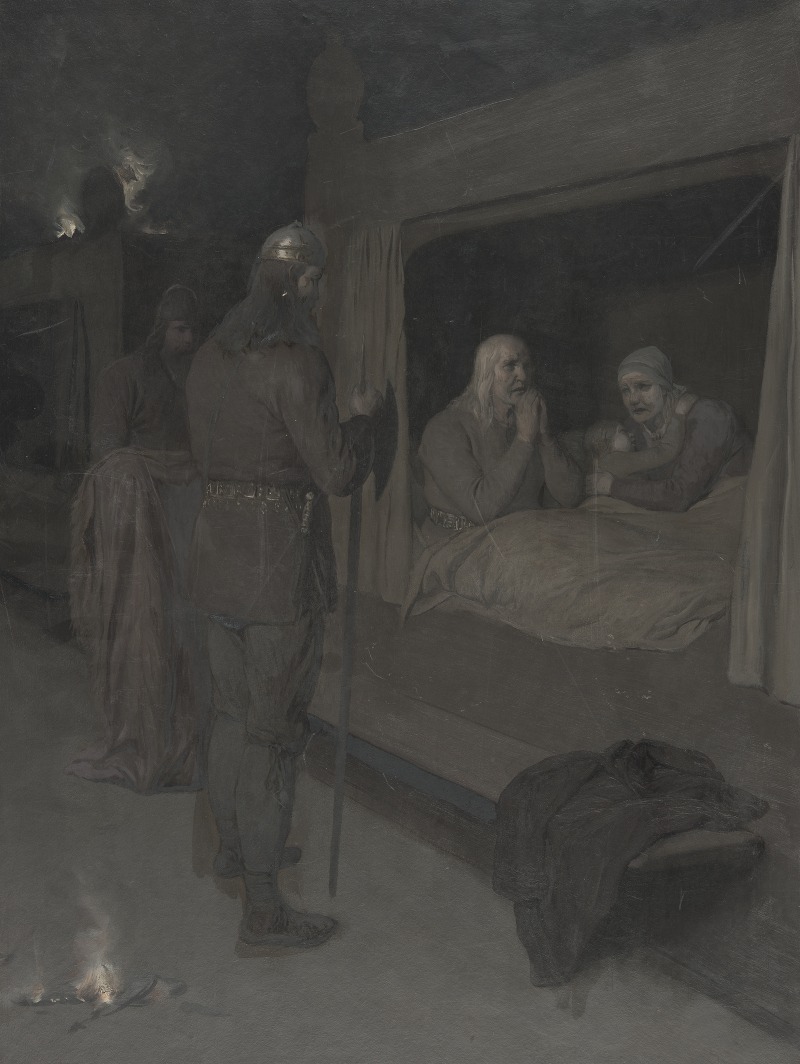 August Malmström - Njal, Bergthora and Thord Karisson Decide to be Burned Alive