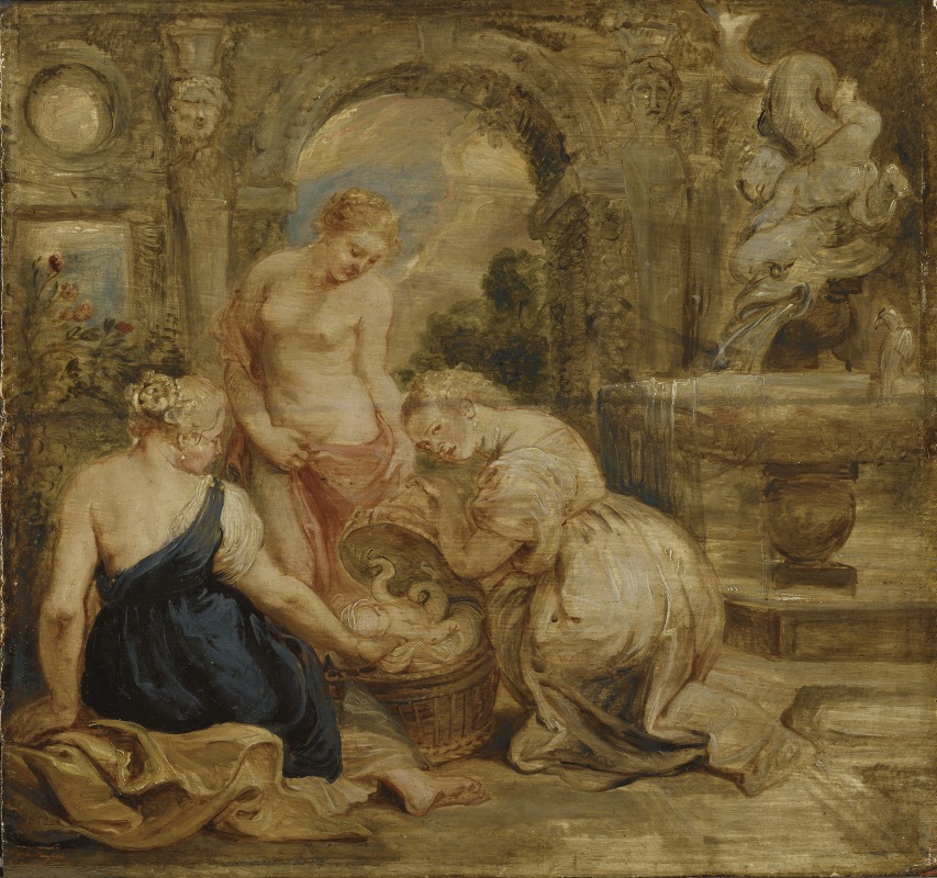 Peter Paul Rubens - Cecrops’ Daughters Finding Erichtonius. Sketch