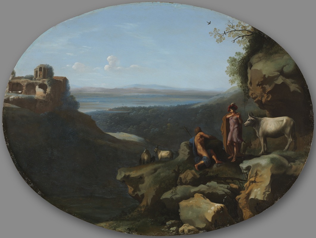 Dirck van der Lisse - Mercury and Argus in a Landscape