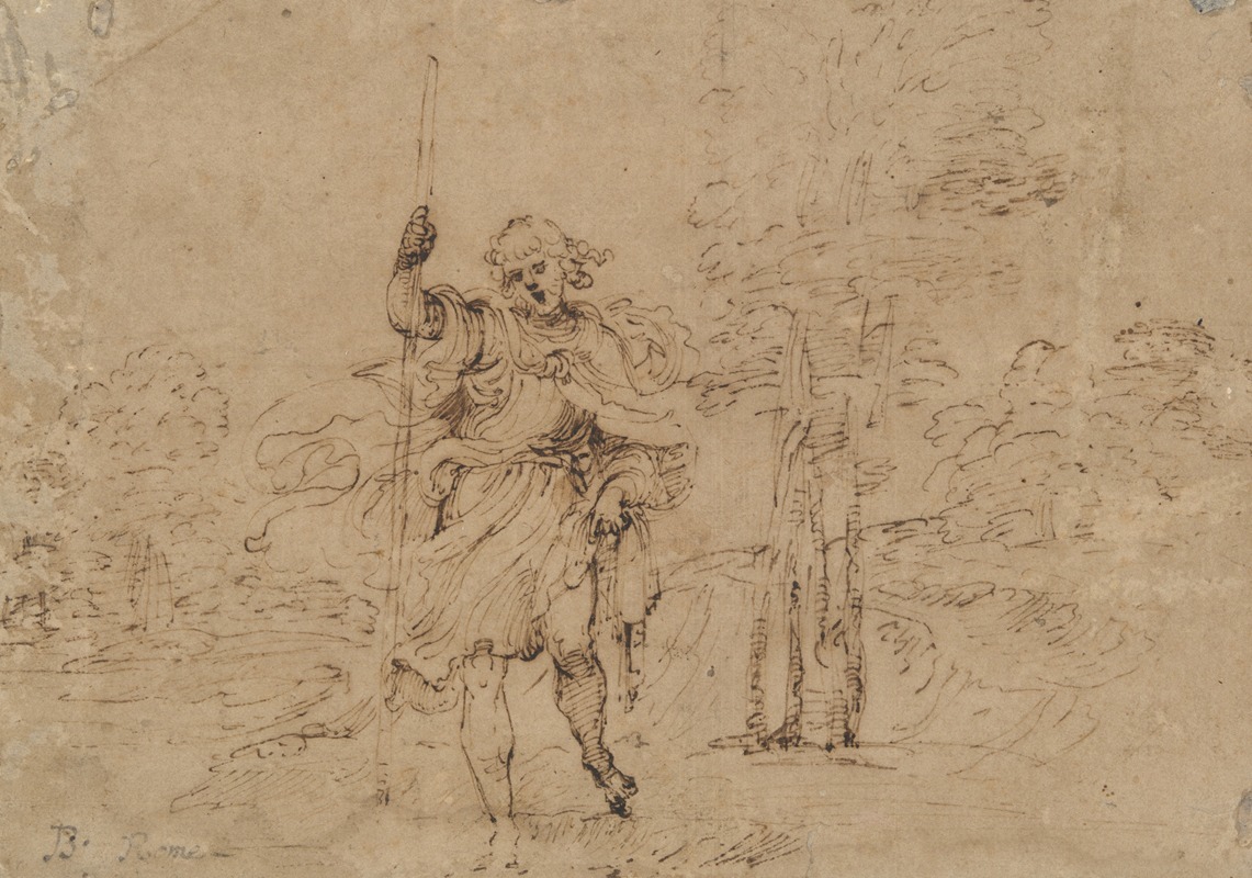 Ludovico Carracci - Saint Christopher in a Landscape