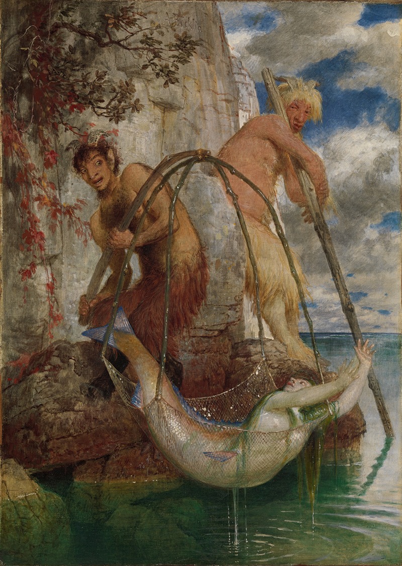 Arnold Böcklin - Two fishing Pans